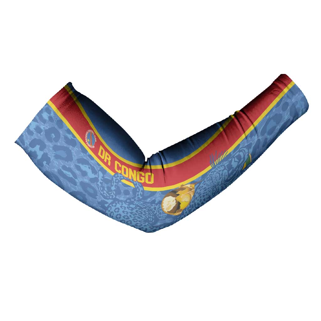 DR Congo Football Custom Arm Sleeves Come On Leopards Blue Color