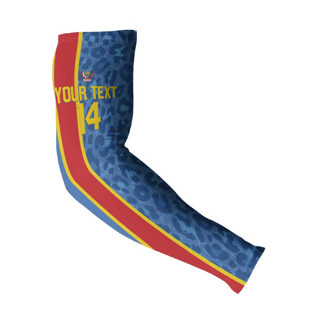 DR Congo Football Custom Arm Sleeves Come On Leopards Blue Color