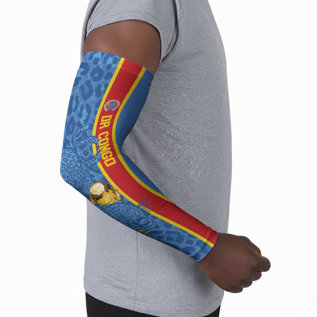 DR Congo Football Custom Arm Sleeves Come On Leopards Blue Color