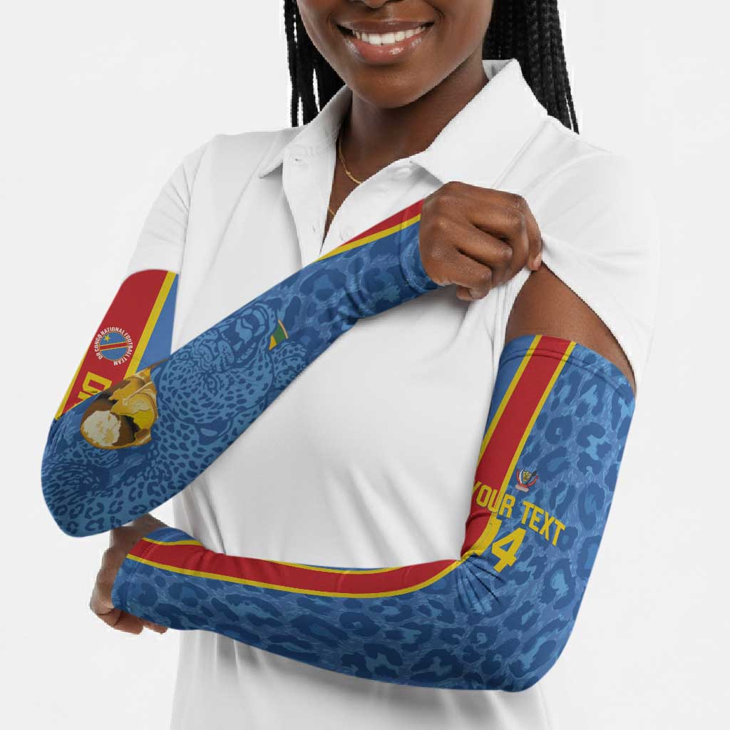 DR Congo Football Custom Arm Sleeves Come On Leopards Blue Color