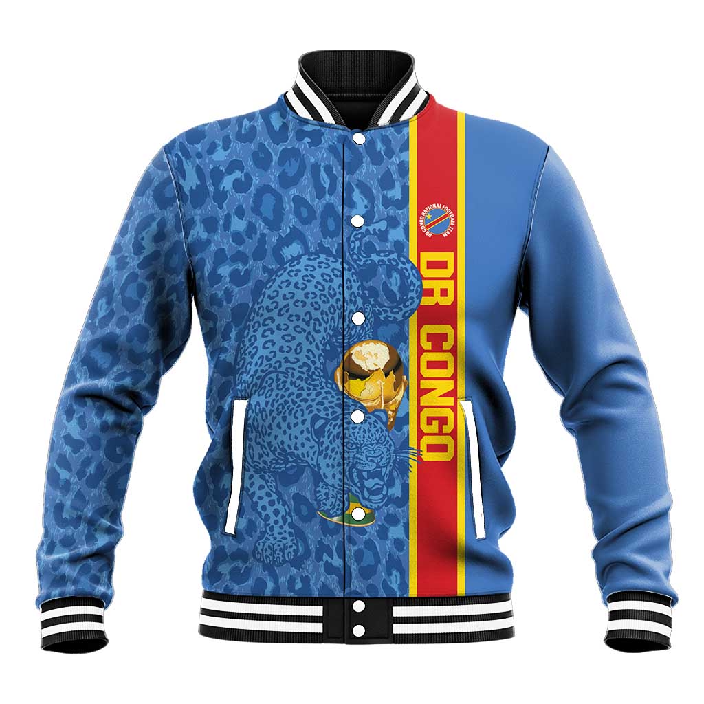 DR Congo Football Custom Baseball Jacket Come On Leopards Blue Color