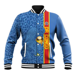 DR Congo Football Custom Baseball Jacket Come On Leopards Blue Color