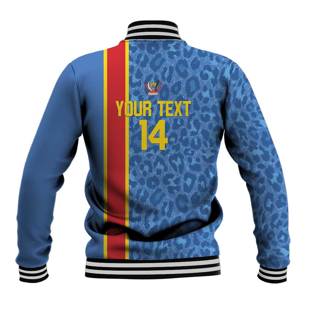 DR Congo Football Custom Baseball Jacket Come On Leopards Blue Color