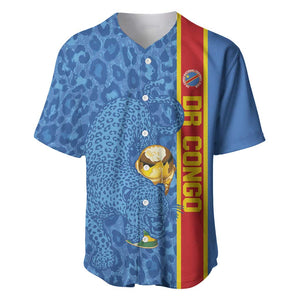 DR Congo Football Custom Baseball Jersey Come On Leopards Blue Color