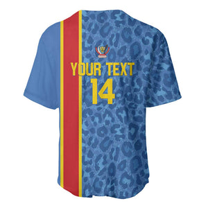 DR Congo Football Custom Baseball Jersey Come On Leopards Blue Color