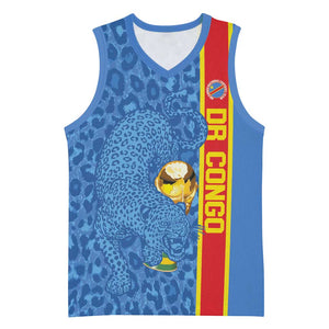 DR Congo Football Custom Basketball Jersey Come On Leopards Blue Color