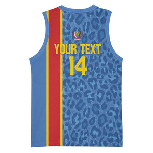 DR Congo Football Custom Basketball Jersey Come On Leopards Blue Color