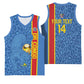 DR Congo Football Custom Basketball Jersey Come On Leopards Blue Color