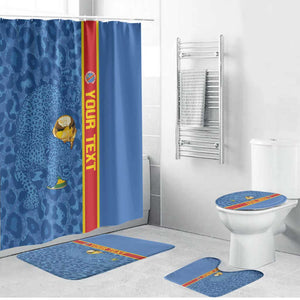 DR Congo Football Custom Bathroom Set Come On Leopards Blue Color