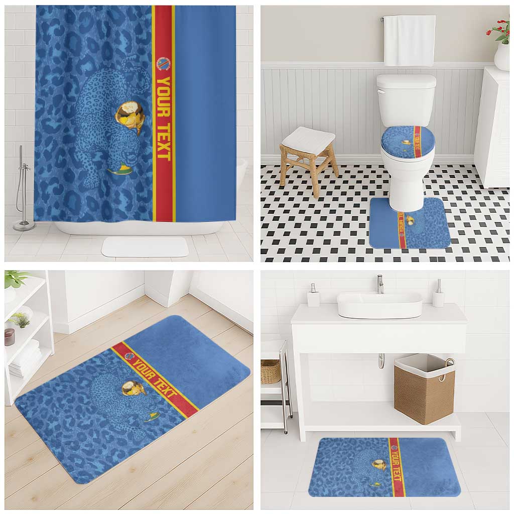 DR Congo Football Custom Bathroom Set Come On Leopards Blue Color