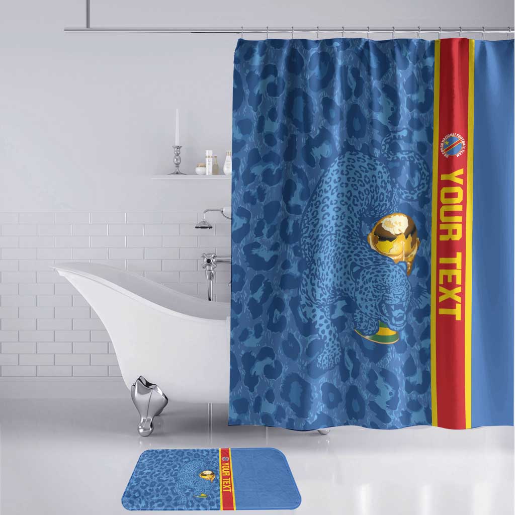 DR Congo Football Custom Bathroom Set Come On Leopards Blue Color