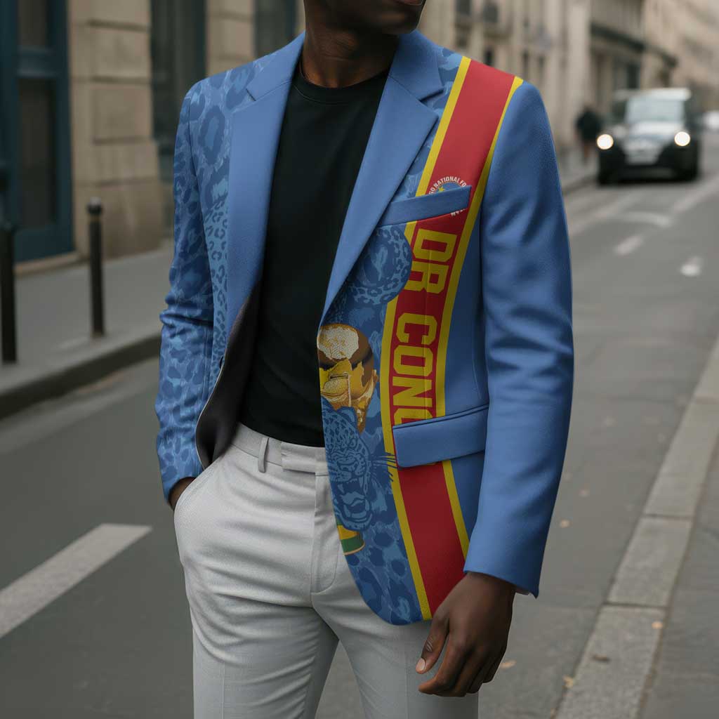 DR Congo Football Custom Blazer Come On Leopards Blue Color