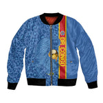 DR Congo Football Custom Bomber Jacket Come On Leopards Blue Color