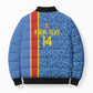 DR Congo Football Custom Bomber Puffer Jacket Come On Leopards Blue Color