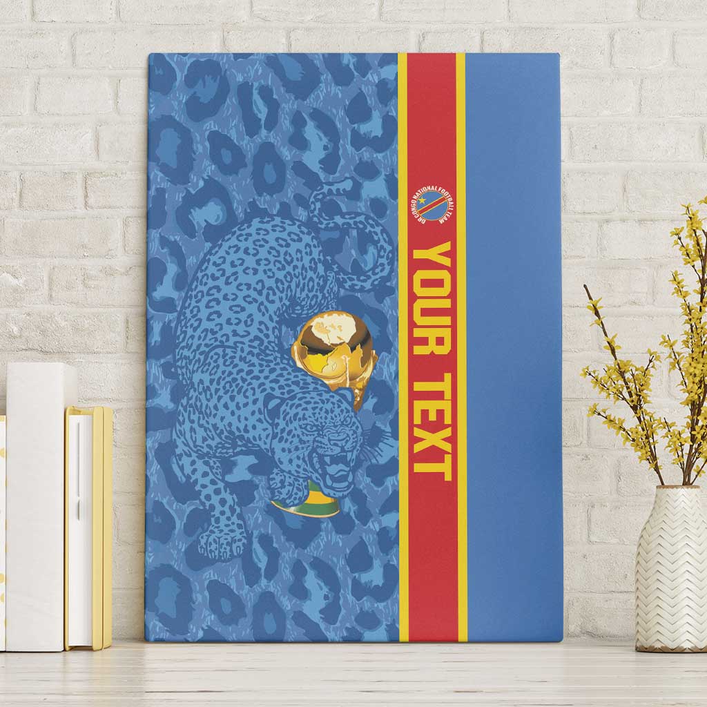 DR Congo Football Custom Canvas Wall Art Come On Leopards Blue Color