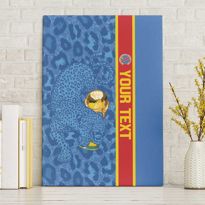 DR Congo Football Custom Canvas Wall Art Come On Leopards Blue Color