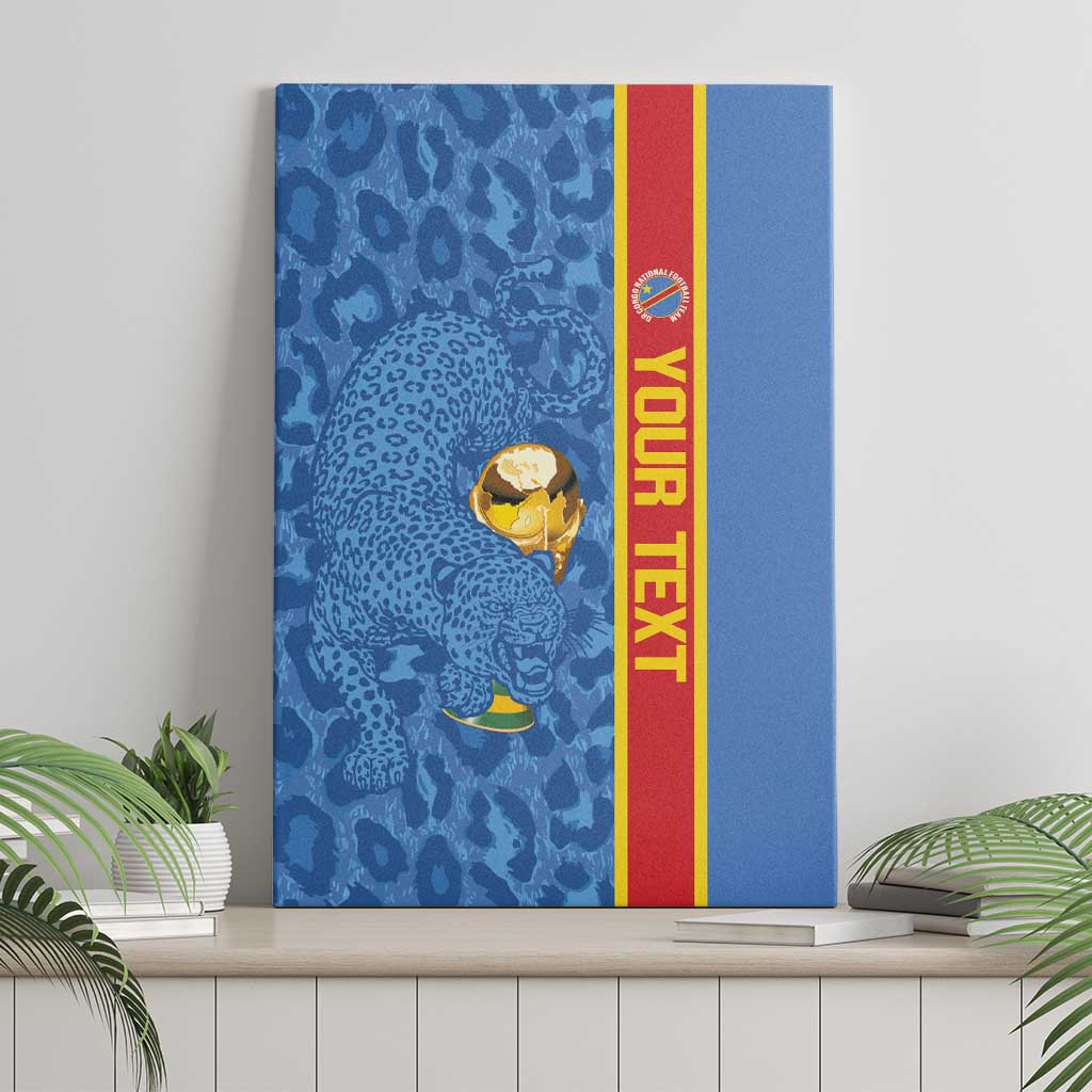 DR Congo Football Custom Canvas Wall Art Come On Leopards Blue Color