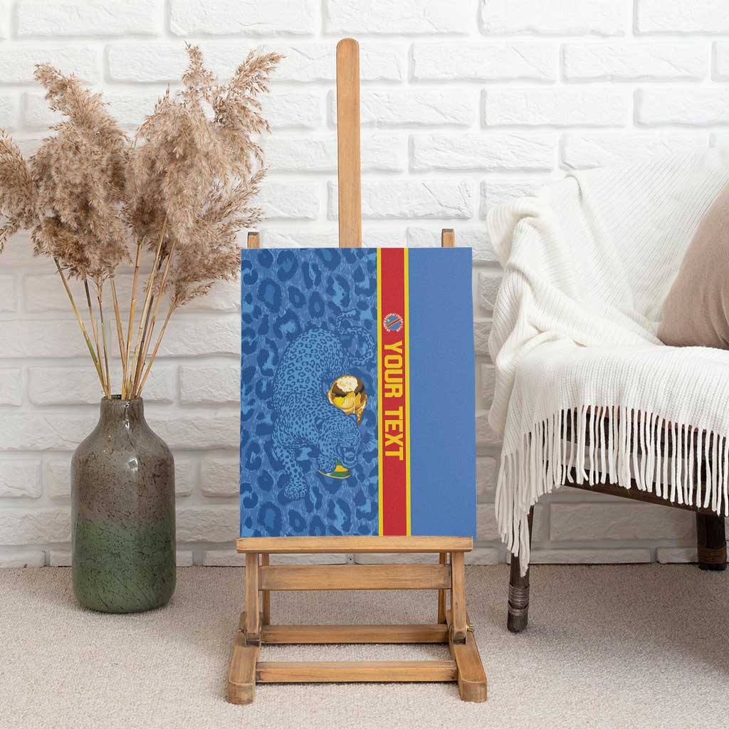 DR Congo Football Custom Canvas Wall Art Come On Leopards Blue Color