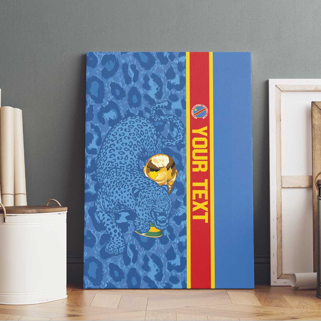 DR Congo Football Custom Canvas Wall Art Come On Leopards Blue Color