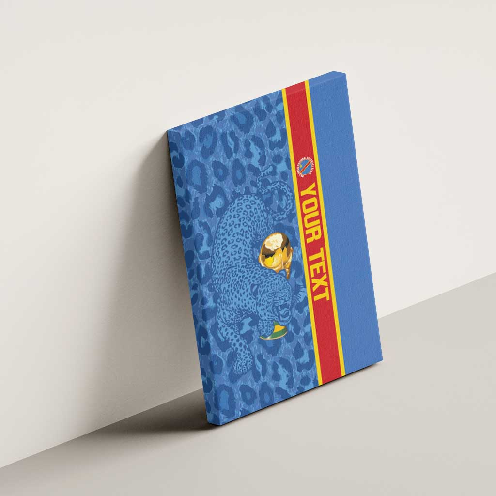DR Congo Football Custom Canvas Wall Art Come On Leopards Blue Color
