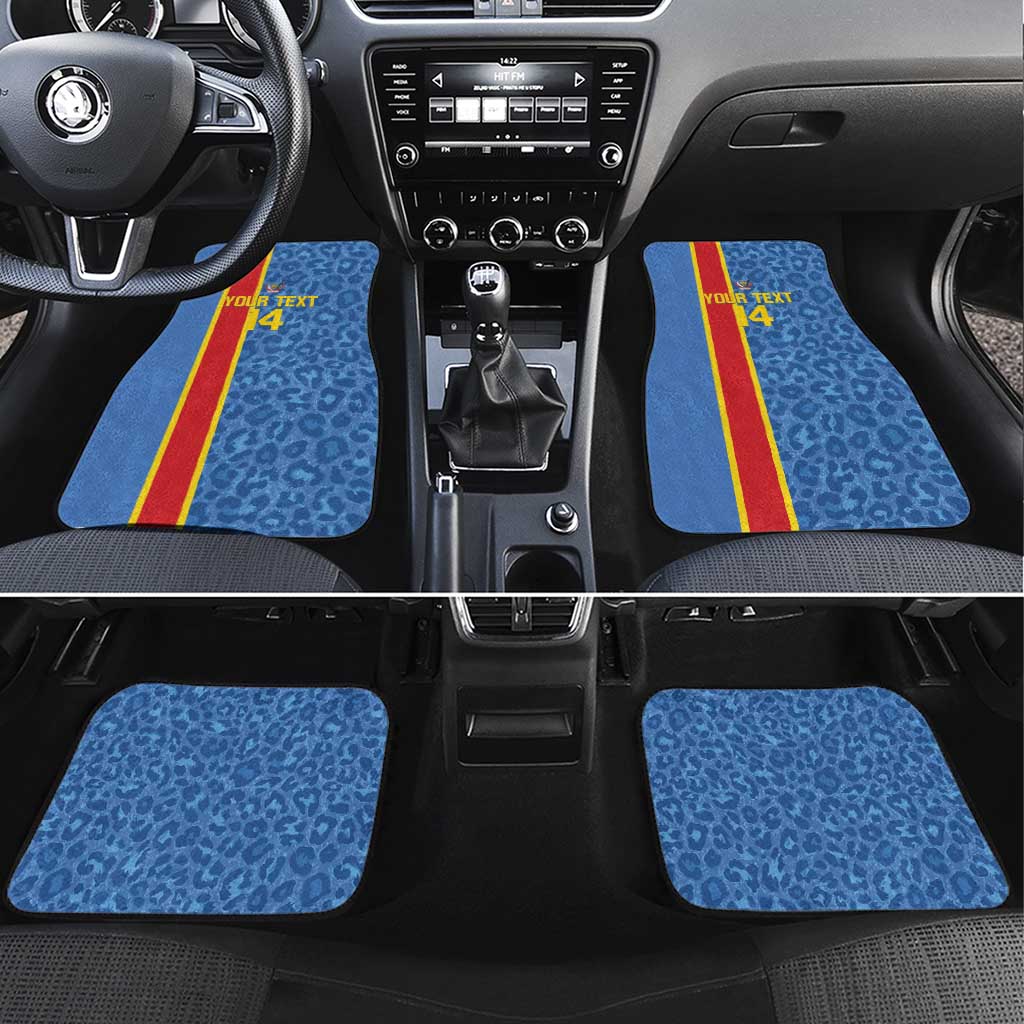 DR Congo Football Custom Car Mats Come On Leopards Blue Color