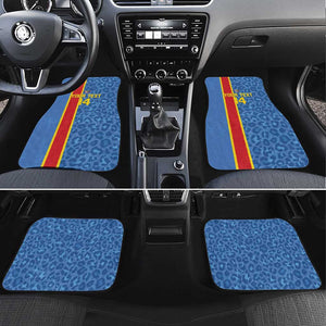 DR Congo Football Custom Car Mats Come On Leopards Blue Color