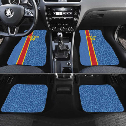 DR Congo Football Custom Car Mats Come On Leopards Blue Color