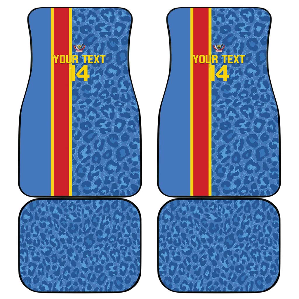 DR Congo Football Custom Car Mats Come On Leopards Blue Color