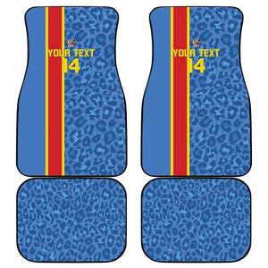 DR Congo Football Custom Car Mats Come On Leopards Blue Color