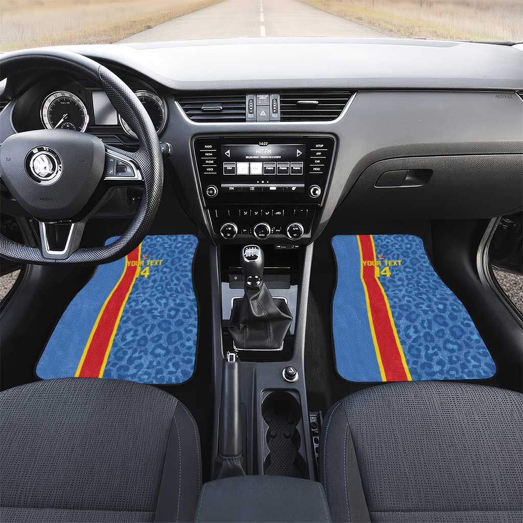 DR Congo Football Custom Car Mats Come On Leopards Blue Color