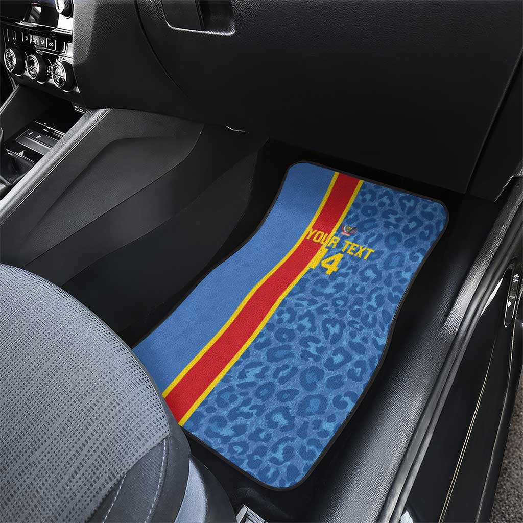 DR Congo Football Custom Car Mats Come On Leopards Blue Color
