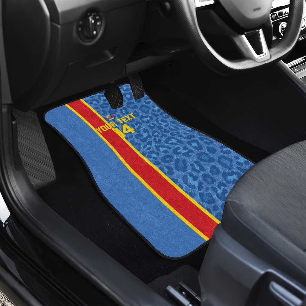 DR Congo Football Custom Car Mats Come On Leopards Blue Color