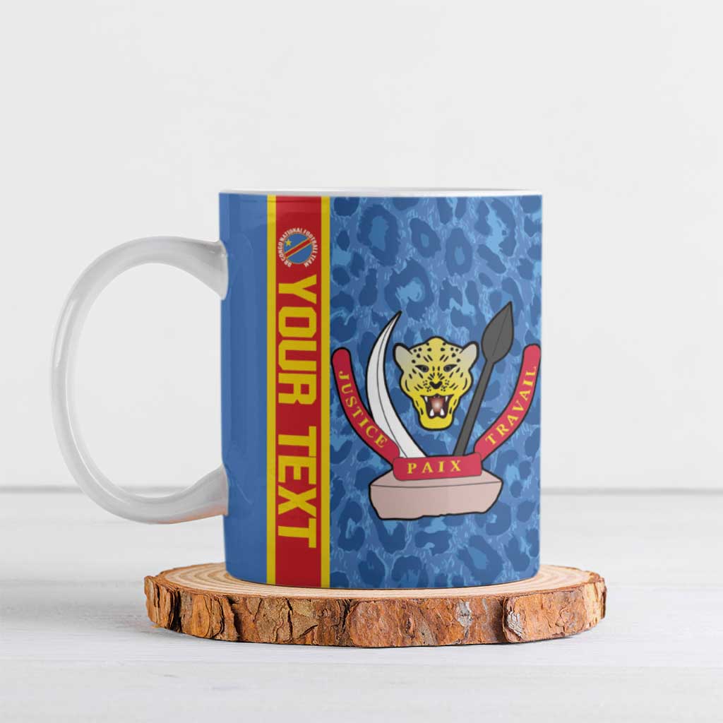 DR Congo Football Custom Ceramic Mug Come On Leopards Blue Color