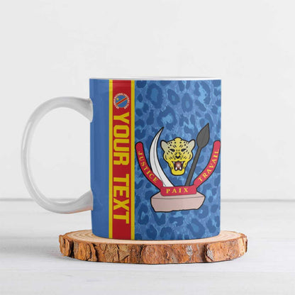 DR Congo Football Custom Ceramic Mug Come On Leopards Blue Color
