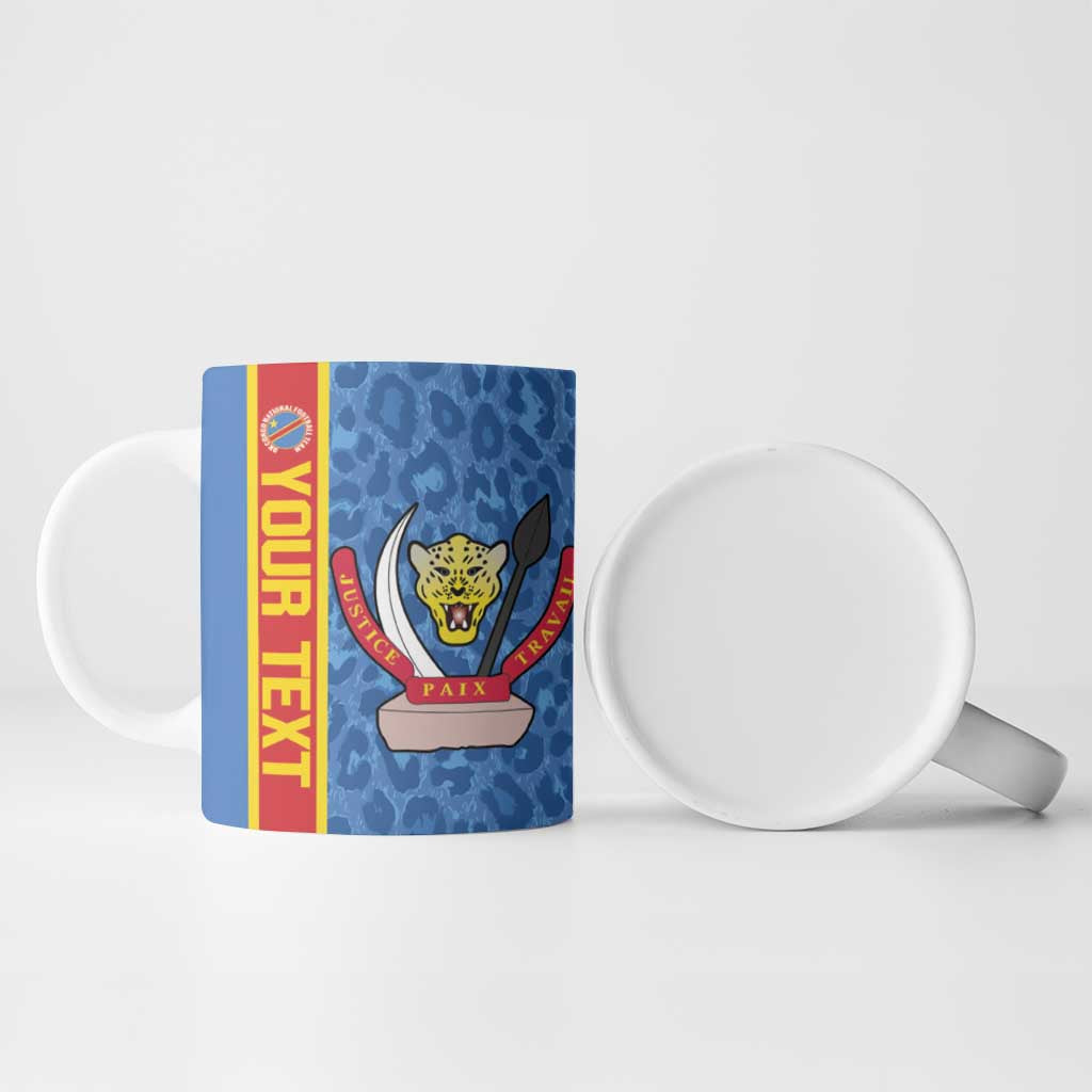 DR Congo Football Custom Ceramic Mug Come On Leopards Blue Color