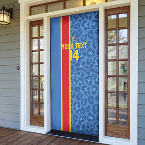 DR Congo Football Custom Door Cover Come On Leopards Blue Color