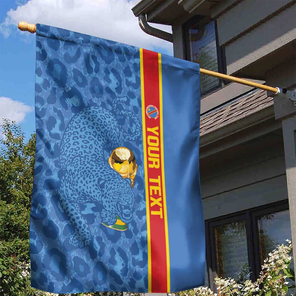 DR Congo Football Custom Garden Flag Come On Leopards Blue Color
