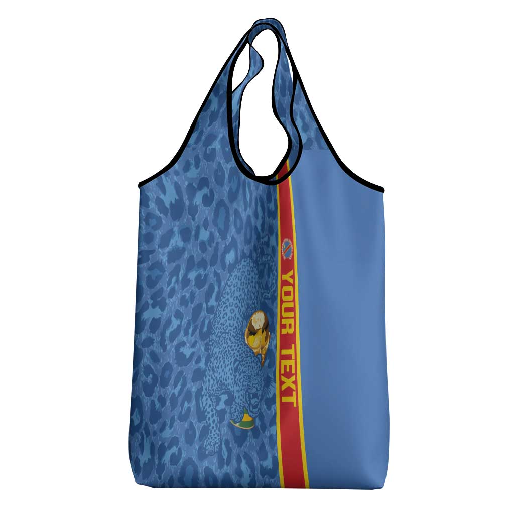 DR Congo Football Custom Grocery Bag Come On Leopards Blue Color