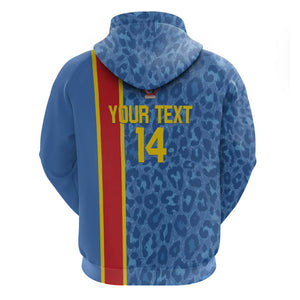 DR Congo Football Custom Hoodie Come On Leopards Blue Color