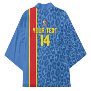 DR Congo Football Custom Kimono Come On Leopards Blue Color
