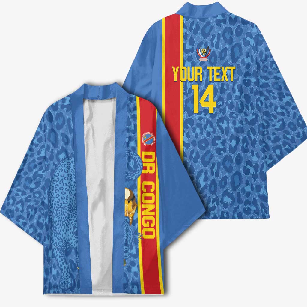 DR Congo Football Custom Kimono Come On Leopards Blue Color