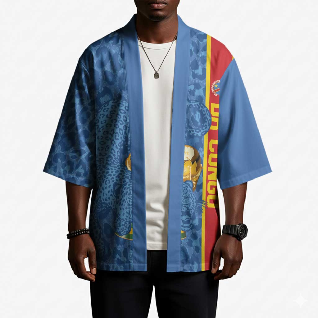 DR Congo Football Custom Kimono Come On Leopards Blue Color