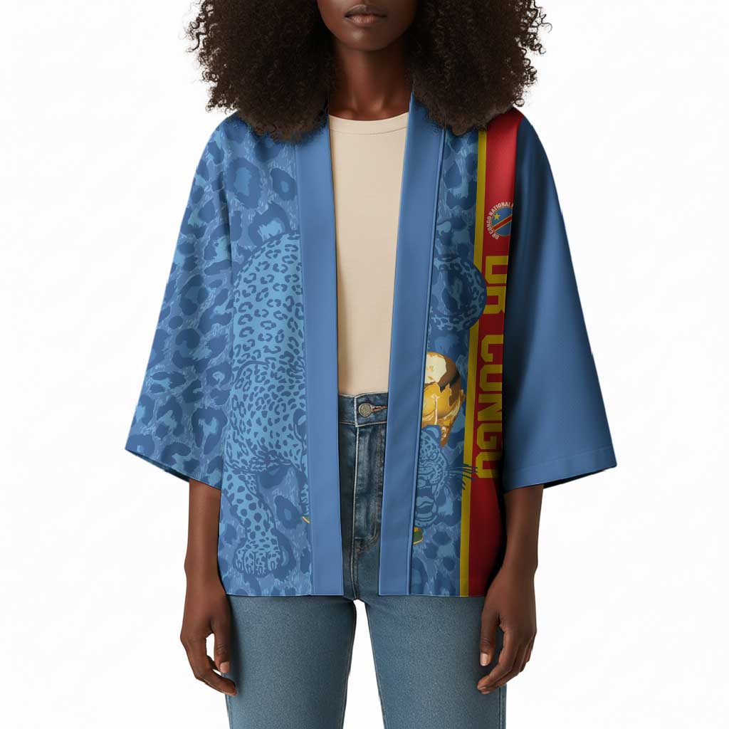 DR Congo Football Custom Kimono Come On Leopards Blue Color