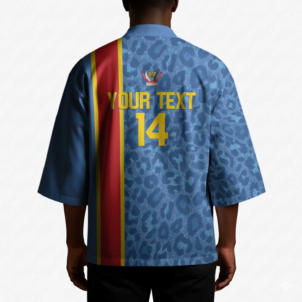 DR Congo Football Custom Kimono Come On Leopards Blue Color