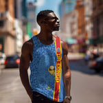 DR Congo Football Custom Men Tank Top Come On Leopards Blue Color