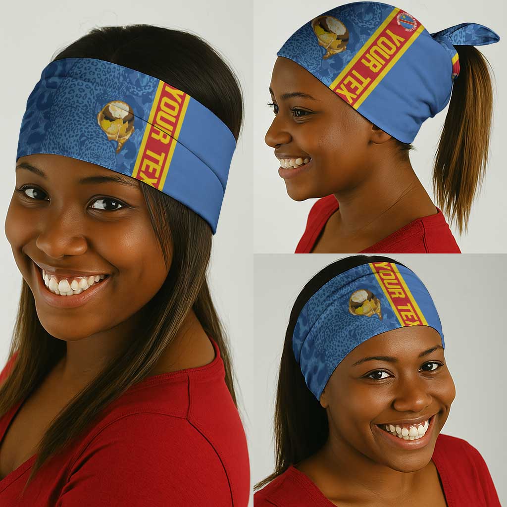 DR Congo Football Custom Neck Gaiter Come On Leopards Blue Color