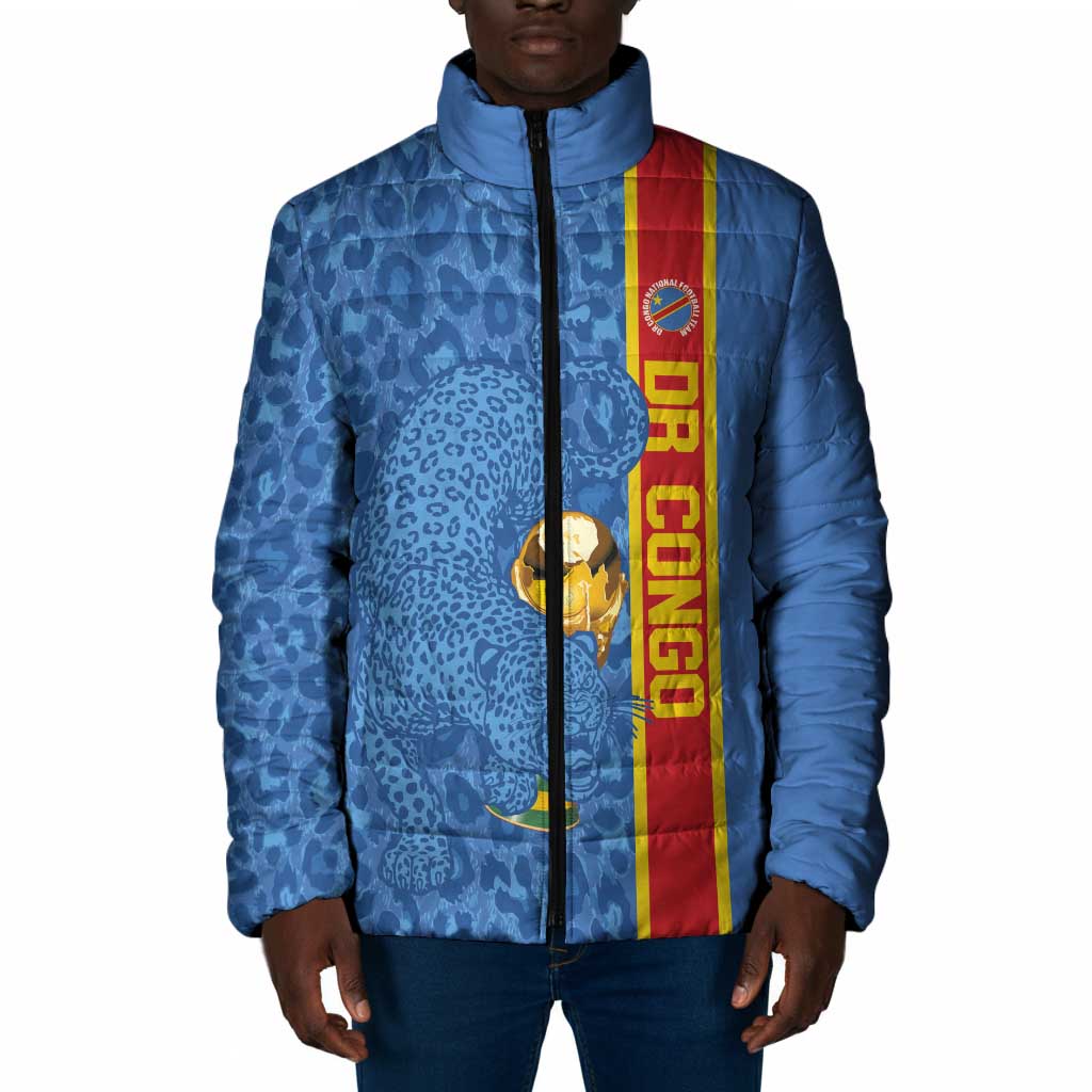 DR Congo Football Custom Padded Jacket Come On Leopards Blue Color