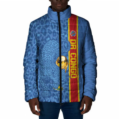 DR Congo Football Custom Padded Jacket Come On Leopards Blue Color