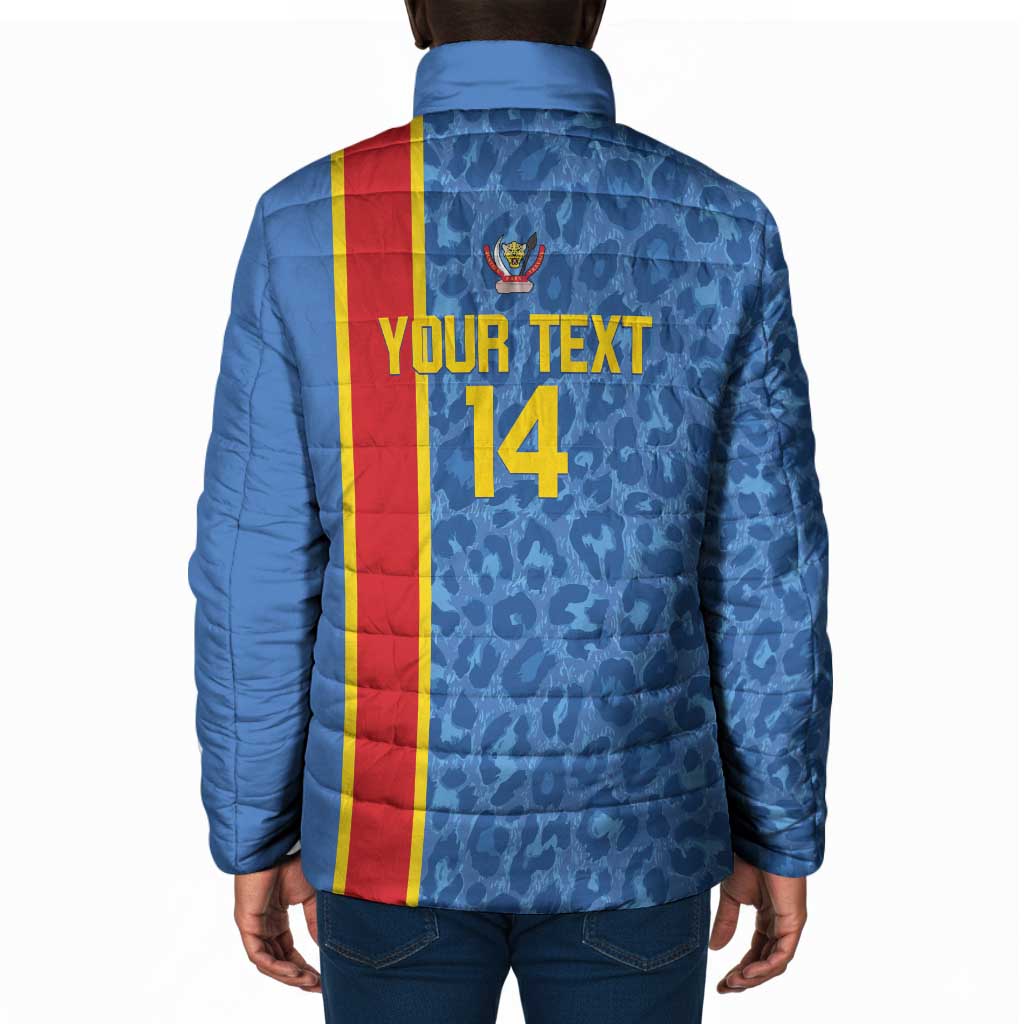 DR Congo Football Custom Padded Jacket Come On Leopards Blue Color