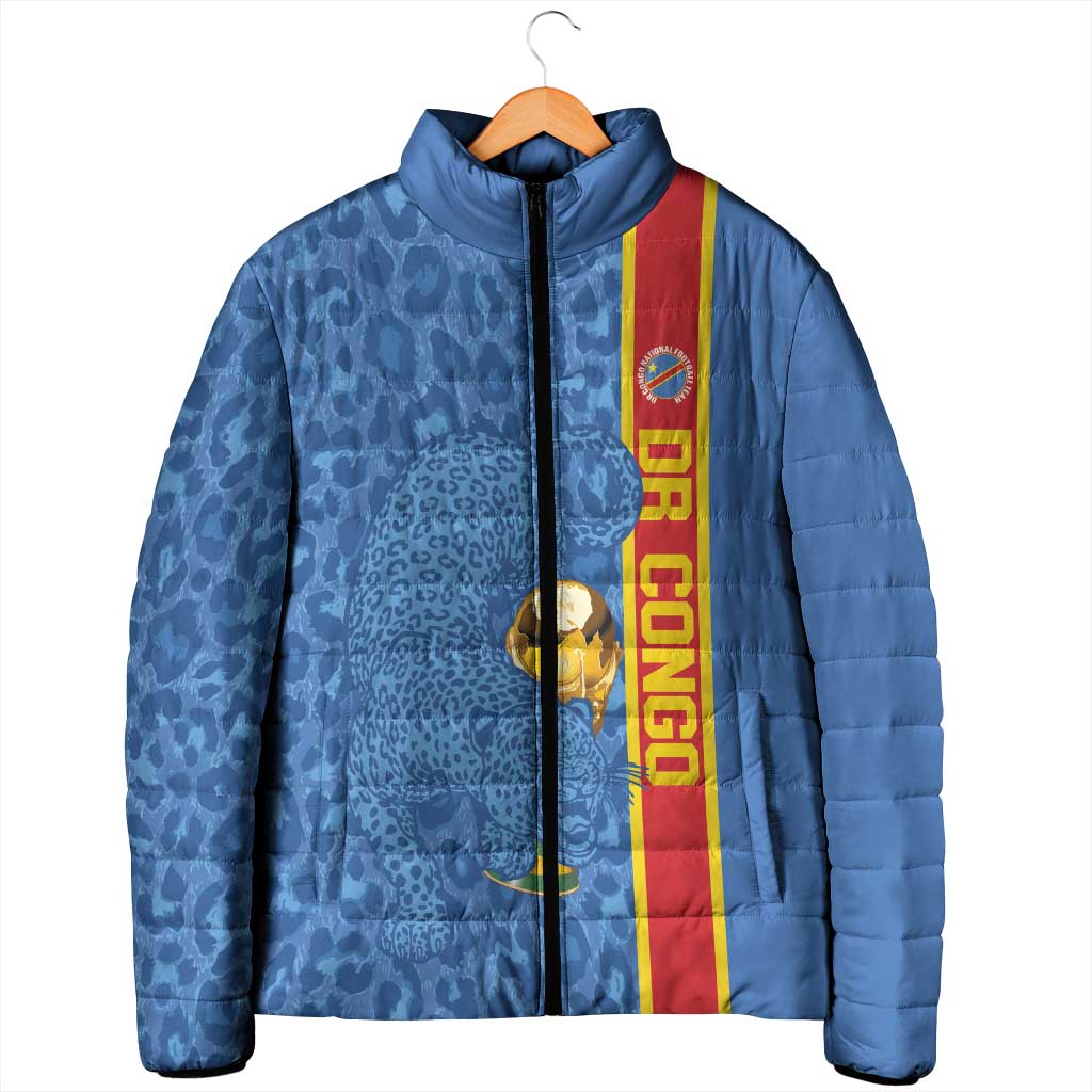 DR Congo Football Custom Padded Jacket Come On Leopards Blue Color